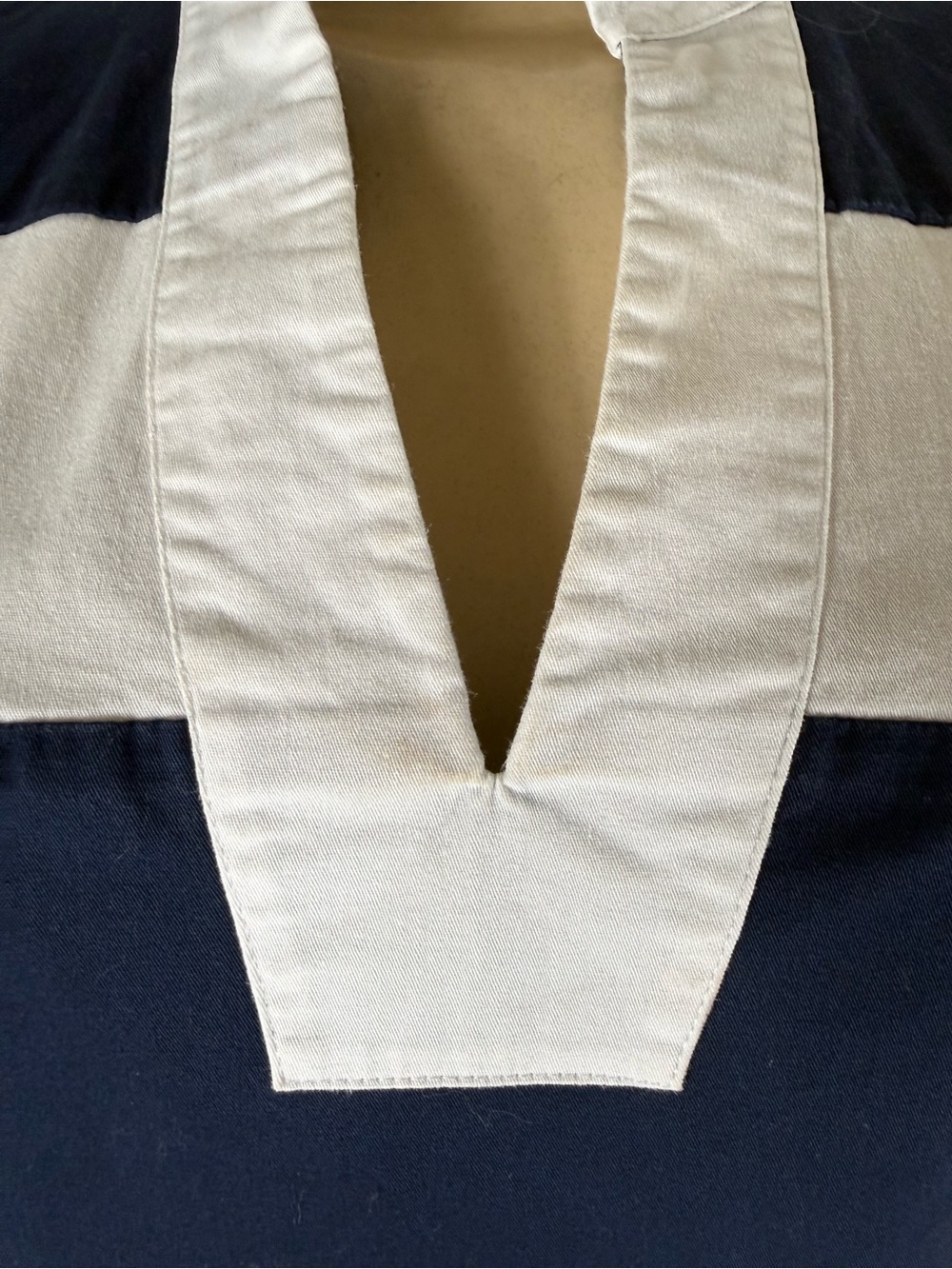 SAIL TO SABLE Navy and White Stripe Sleeveless Preppy Old Money Dress - Picture 5 of 9